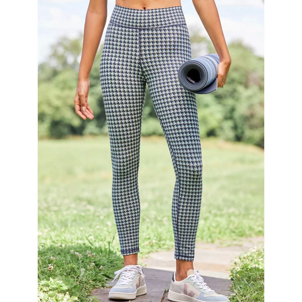 The Upside Houndstooth Leggings Navy‎ Sage Mint US 8 AU M